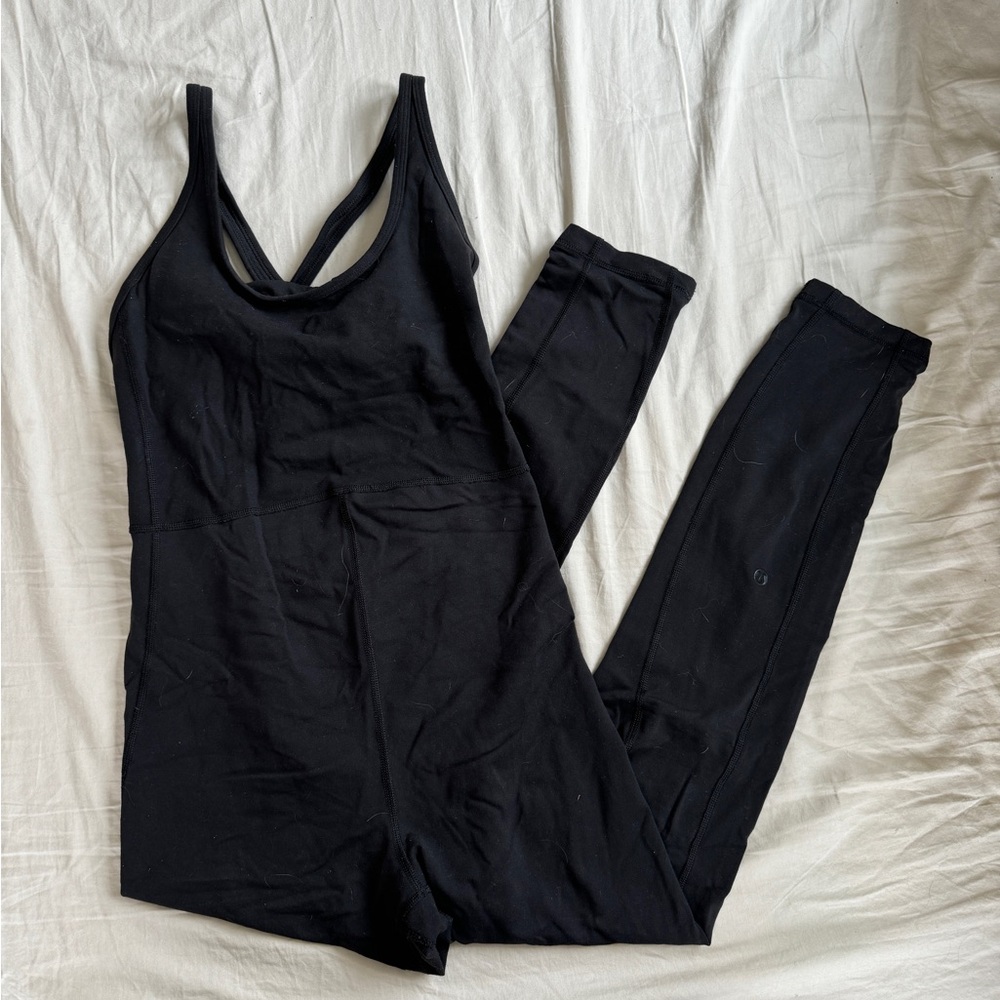 Lululemon black full body suit for aerial/pilates/barre/dance size 6